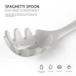 Large Silicone Cooking Utensils Set - Heat Resistant Silicone Kitchen Utensils for Cooking w Wooden Handles, Spatula Set, Kitchen Utensil Gadgets Sets for Non-Stick Cookware, BPA Free (Cream White)