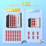 Mini Fridge for Bedroom, 15 Litre/21 Cans Portable Mini Refrigerator with AC/DC Power for Office, Dorm and Car, Thermoelectric Electric Cooler & Warmer Skincare Fridge for Drinks, Food, Cosmetics