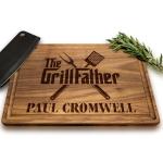Personalized Christmas Gift for Men, Personalized Wooden Grilling Board – Custom BBQ Gift for Men: Dad, Husband, Grandpa, Father-in-Law or Him – Birthday, Anniversary, The Grillfather