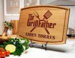 Personalized Christmas Gift for Men, Personalized Wooden Grilling Board – Custom BBQ Gift for Men: Dad, Husband, Grandpa, Father-in-Law or Him – Birthday, Anniversary, The Grillfather