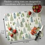 Cut N' Funnel Jolly Trees Designer Flexible Cutting Board Mat 15" x 11.5" Made in the USA Decorative Flexible, Easy to Clean