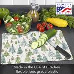 Cut N' Funnel Jolly Trees Designer Flexible Cutting Board Mat 15" x 11.5" Made in the USA Decorative Flexible, Easy to Clean