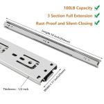 LONTAN Heavy Duty Full Extension Ball Bearing Drawer Slides 8 10 12 14 16 18 20 22 24 Inch Side Mount File Cabinet Rails Dresser Runner Kitchen Cabinet Drawer Glides 100 LB Capacity (10 inch，2 Pairs)