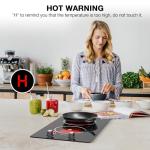 Nafewin 2 Burner Electric Cooktop, 2100W Electric Stove Top Hot Plate, 12 inch Countertop Burner & Built-In Stove Top, 9 Levels of Power, Knob Control, Timer & Kid Safety Lock, Residual Heat Warning