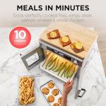 Ivation Dual Zone Air Fryer French Door Oven - 32 Quatity Convection Toaster Combo, 10-in-1 Multifunction Up to 450° - 1800W - Temperature Control, Timer - Stainless Steel - Dehydrate, Bake, Roast