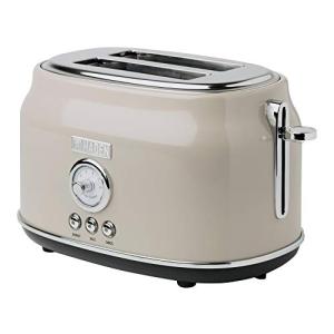 Haden Dorset 2 Slice Wide Slot Stainless Steel Toaster with Adjustable Browning Control & Non-Slip Feet, Putty & Chrome