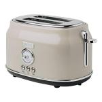 Haden Dorset 2 Slice Wide Slot Stainless Steel Toaster with Adjustable Browning Control & Non-Slip Feet, Putty & Chrome