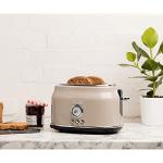 Haden Dorset 2 Slice Wide Slot Stainless Steel Toaster with Adjustable Browning Control & Non-Slip Feet, Putty & Chrome