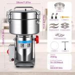 Yaofafa Grain Mill - 2500g High-Capacity Stainless Steel Grain Mill for Flour with 270° Swing for Easy Operation, Perfect for Kitchen and Coffee Shop to Grind Grains and Corn Efficiently