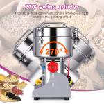Yaofafa Grain Mill - 2500g High-Capacity Stainless Steel Grain Mill for Flour with 270° Swing for Easy Operation, Perfect for Kitchen and Coffee Shop to Grind Grains and Corn Efficiently