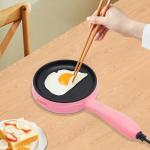 6 Inch Frying Pan - 450W Nonstick Electric Skillet Fry Pan, Mini Frying Pan Egg Pan, 180°C/356°F, Pink