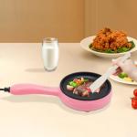 6 Inch Frying Pan - 450W Nonstick Electric Skillet Fry Pan, Mini Frying Pan Egg Pan, 180°C/356°F, Pink