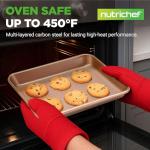NutriChef 2 Piece Cookie Sheets for Baking, Nonstick Carbon Steel Baking Sheets - Durable, Thick, and Wrap Resistance, Easy to clean, Dishwasher & Oven Safe up to 450F