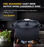Bruntmor 5.2 Quart Pre-Seasoned Cast Iron Dutch Oven