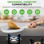 NutriChef 11” Non-Stick Crepe Pan with Wooden Spreader, Durable Marble Coated Dosa Pan, Bakelite And Wood Handle With Induction Bottom, Easy-to-Clean, Stain-Resistant (White Cream Marble)