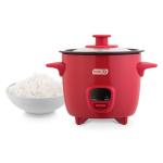 DASH Mini Rice Cooker Steamer with Removable Nonstick Pot, Keep Warm Function & Recipe Guide, Half Quart, for Soups, Stews, Grains & Oatmeal - Red