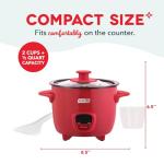 DASH Mini Rice Cooker Steamer with Removable Nonstick Pot, Keep Warm Function & Recipe Guide, Half Quart, for Soups, Stews, Grains & Oatmeal - Red