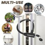 16Inch Secure Black Fridge Lock with Keys Refrigerator Lock Cabinet and Childproof Locks for French Door Fridge, Kitchen Cabinet