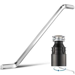 Augwontior Garbage Disposal Wrench, Garbage Disposal Unjamming Allen Wrench Key Tool Compatible with Insinkerator Garbage Disposals (Silver)