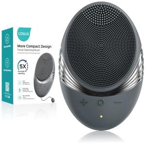 COSLUS Facial Cleansing Brush Face Scrubber: Portable Silicone Waterproof Rechargeable Face Wash Brush, 5 Cleansing Modes, Electric Deep Cleaning for Men & Women, Removing Blackhead, Exfoliating