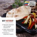 Victoria Rectangular Cast Iron Griddle. Double Burner Griddle, Reversible Griddle Grill, 13 x 8.5 Inch, Seasoned with 100% Kosher Certified Non-GMO Flaxseed Oil, Model: GDL-189