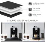 STRABELLA Dish Drying Mat Super Absorbent – 24" x 16" Coffee Mat for Countertops – Non-Slip Drying Mat for Kitchen Counter – Easy to Clean Water Absorbent Mat – Large Dish Drying Mats (Black)