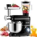 CHeflee Multifunctional Stand Mixer,660W, 6.5QT With Meat Grinder, Vegetable Slicer &1.5L Juice Blender,for Most Home Cooks,Black