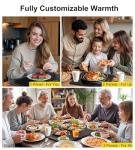 Warming Trays for Buffets Party, Stackable Electric Food Warmers for Parties Buffet, Tempered Glass Warming Mat for Food, 3 Temperature Settings, 4H Timer, Safety Lock