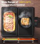 Warming Trays for Buffets Party, Stackable Electric Food Warmers for Parties Buffet, Tempered Glass Warming Mat for Food, 3 Temperature Settings, 4H Timer, Safety Lock