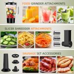 CHeflee Multifunctional Stand Mixer,660W, 6.5QT With Meat Grinder, Vegetable Slicer &1.5L Juice Blender,for Most Home Cooks,Black