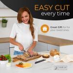 Orblue Serrated Bread Knife Ultra-Sharp Stainless Steel Professional Grade Bread Cutter - Cuts Thick Loaves Effortlessly - (8-Inch Blade with 5-Inch Handle), Black