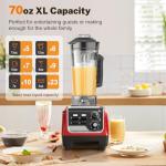 Smoothie Blender 1800W Powerful Blenders for Kitchen 70 Oz Large Capacity and BPA-Free Containers with To-Go Cup Countertop Blender for Smoothies, Ice Crushing & Frozen Drinks