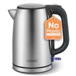 COSORI Electric Kettle, Stainless Steel Tea Kettle, Plastic-free Inner Lid, Filter and Spout, Easy to Clean, Automatic Shut Off & Boil-Dry Protection, Hot Water Boiler & Heater, 1.7L, 1500W