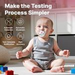 FDK Baby Pacifier Oral Thermometer, High Accuracy Digital Newborn Thermometer with LCD Display, Sick Toddler Essentials Waterproof Mouth Temperature Reader for Easy Fever Monitoring