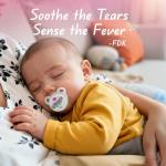 FDK Baby Pacifier Oral Thermometer, High Accuracy Digital Newborn Thermometer with LCD Display, Sick Toddler Essentials Waterproof Mouth Temperature Reader for Easy Fever Monitoring