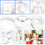 MotBach 40 Pack 15g Plastic Jars with Lids, 15ml Round Clear Cosmetic Containers Makeup Jars, Travel Size Container Jar with 10 Spatulas for Sample Lotion Cream Eyeshadow Ointment Salve Balm Powder