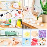 MotBach 40 Pack 15g Plastic Jars with Lids, 15ml Round Clear Cosmetic Containers Makeup Jars, Travel Size Container Jar with 10 Spatulas for Sample Lotion Cream Eyeshadow Ointment Salve Balm Powder