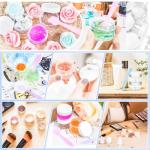 MotBach 40 Pack 15g Plastic Jars with Lids, 15ml Round Clear Cosmetic Containers Makeup Jars, Travel Size Container Jar with 10 Spatulas for Sample Lotion Cream Eyeshadow Ointment Salve Balm Powder