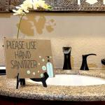 Signs ByLITA Please Use Hand Sanitizer, Hygiene Table Sign, 6" x 8" (Tan)