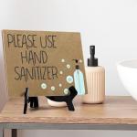 Signs ByLITA Please Use Hand Sanitizer, Hygiene Table Sign, 6" x 8" (Tan)