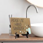 Signs ByLITA Please Use Hand Sanitizer, Hygiene Table Sign, 6" x 8" (Tan)