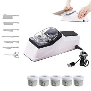 Besyner Sharp Pro, USB Electric Knife Sharpener, With Replacement Grinding Tools, Double Sided Knife Sharpener, Quick Sharpening & Polishing, Stable Non-slip Base (1 pcs)