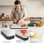 NCUE Cutting Boards for Kitchen, Double-Sided 304 Stainless Steel Cutting Board and Wheat Straw PP, for Meat and Vegetables, Thickened Non-Slip Non Toxic Chopping Board, Dishwasher Safe, 16.5"×11"