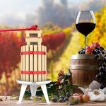 EJWOX 1.6 Gallon Fruit and Wine Press, Manual Cider Juice Maker with Solid Beech Wood Basket & Heavy-Duty Stand for Apples, Grapes, Berries