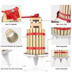 EJWOX 1.6 Gallon Fruit and Wine Press, Manual Cider Juice Maker with Solid Beech Wood Basket & Heavy-Duty Stand for Apples, Grapes, Berries