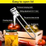 Adjustable Multifunctional Stainless Steel Can Opener, 2026 New Jar Gripper Tight Lid Opener Jar Lid Gripper, Manual Kitchen Accessories Jar Opener for Weak Hands (1)