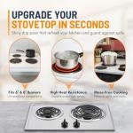 Electric Stove Drip Pans Set of 4 (2 x 6-Inch & 2 x 8-Inch) Replacement Chrome Drip Pans for Electric Stove Compatible with Frigidaire, Kenmore, Tappan & More - Stove Burner Drip Pan Replacements