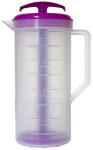 JBK Pottery 2-Quart Purple Mixing Pitcher with Plunger – BPA-Free Plastic Mixing Jug for Juice, Milk, Tea, Shakes, and More – Dishwasher-Safe, Spill-Proof Lid, Smart Stirring Design