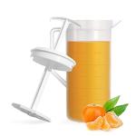 JBK Pottery 2-Quart Purple Mixing Pitcher with Plunger – BPA-Free Plastic Mixing Jug for Juice, Milk, Tea, Shakes, and More – Dishwasher-Safe, Spill-Proof Lid, Smart Stirring Design