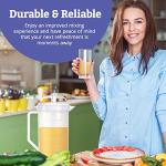 JBK Pottery 2-Quart Purple Mixing Pitcher with Plunger – BPA-Free Plastic Mixing Jug for Juice, Milk, Tea, Shakes, and More – Dishwasher-Safe, Spill-Proof Lid, Smart Stirring Design